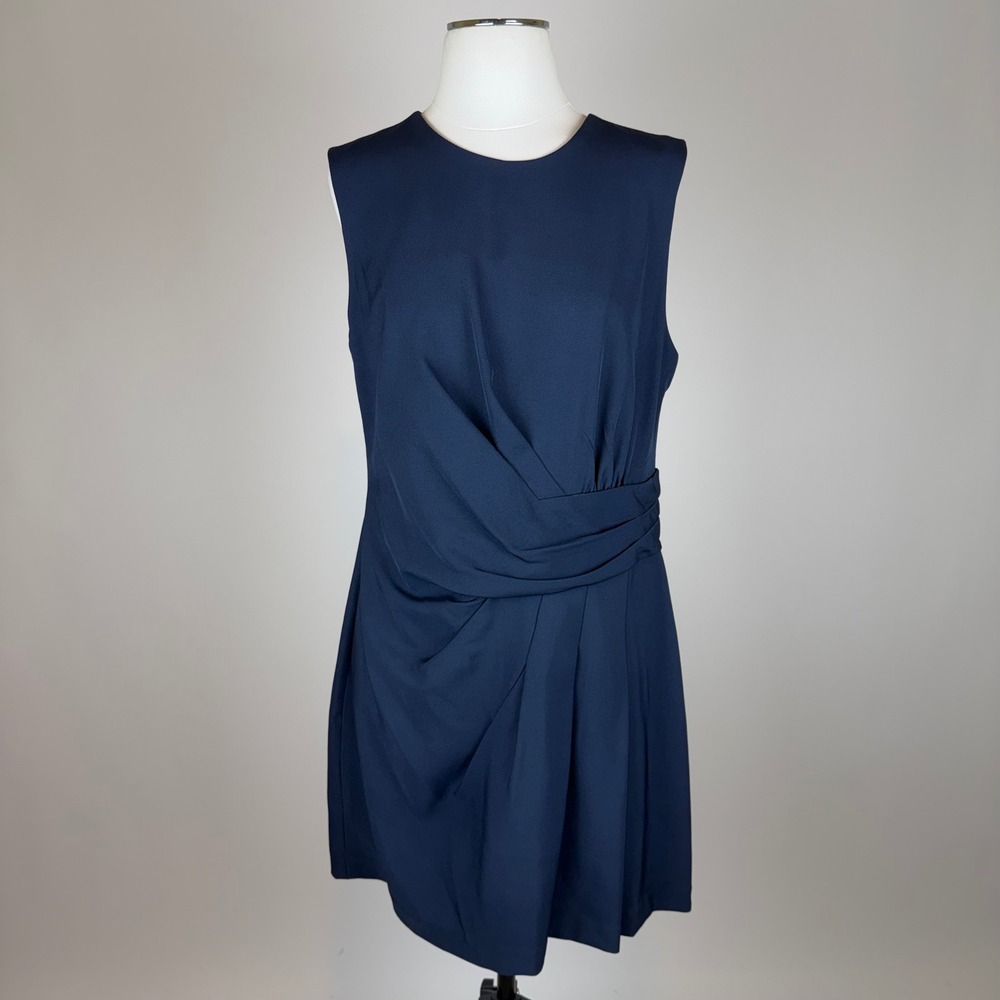 Calvin Klein Navy Blue Sleeveless Sheath Dress Womens Size 12 Career Corpcore